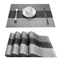 YokiSTG-Mantel Individual de PVC para mesa, posavasos lavable para bebidas, copa de vino, vajilla de comedor, tapete impermeable para cocina, juego de 6