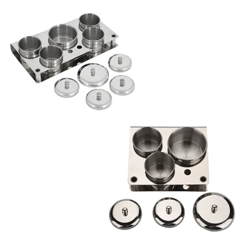 

Stainless Steel Nail Art Mini Powder & Liquid Set Cans Storage Box Compact Manicure Tools Disinfection Sterilizer Box