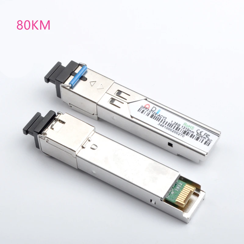 SC SFP волоконно-оптический модуль 1,25G SC 20/40/60/80/100 км 1310/1490/1550 нм одиночный волоконно-оптический модуль SFP совместимый код ONU OLT - Цвет: 80KM