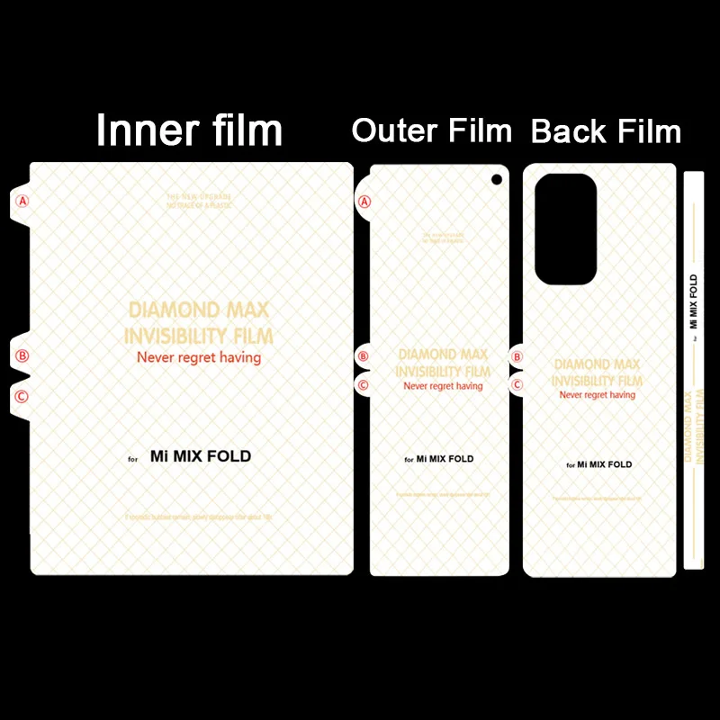 100 Sets Unbreakable Membrane Screen Protector For Xiaomi Mi MIX FOLD Back Hydrogel Film Soft Screen Protector