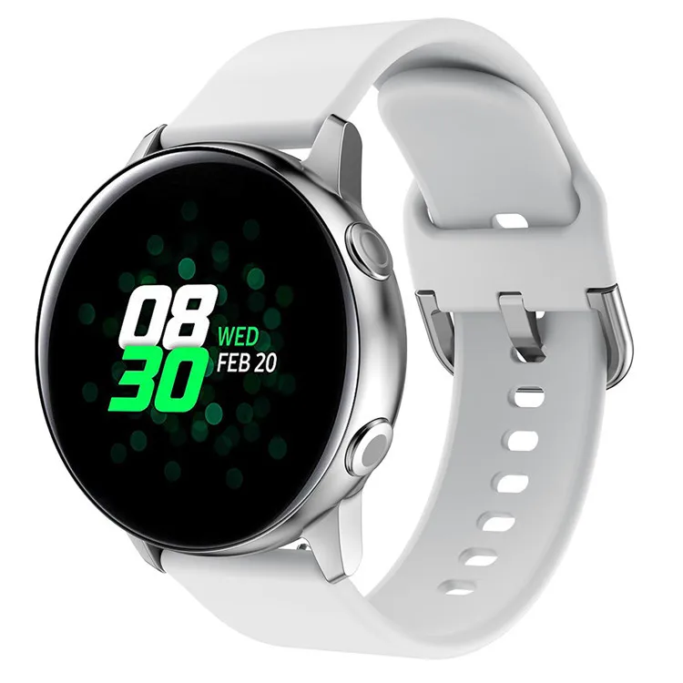 

Suitable for Samsung Galaxy Watch Active Solid Color Multi-color Department Silicone Watch Strap 20mm Switch
