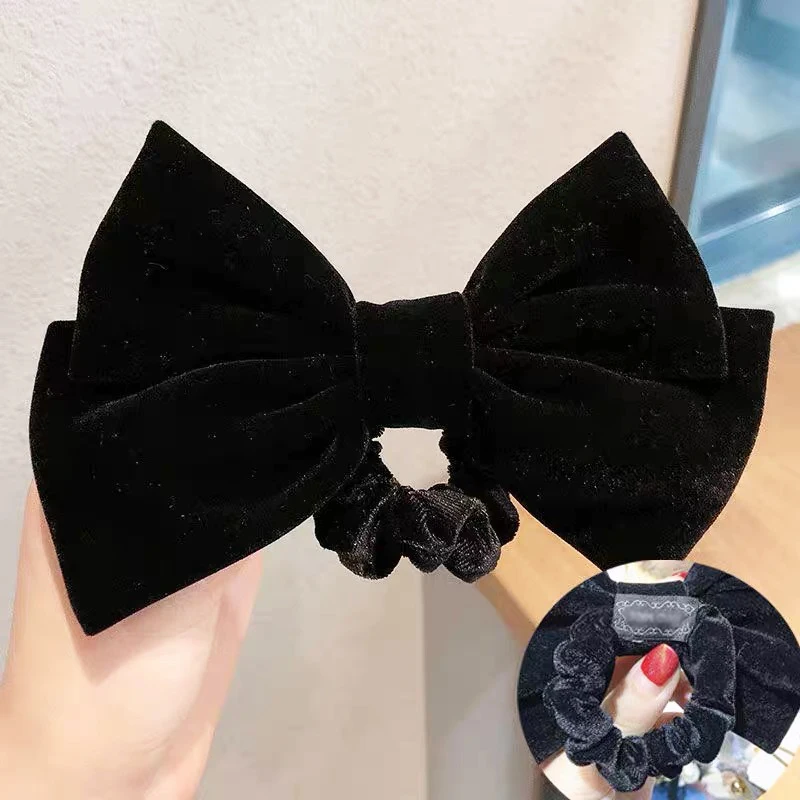 15cm Large Bow Velvet Hairpin Romantic Bow Hairpin Women Girl Child Princess Bow Tie Hairpin Hair Ring Hair Accessories head scarves for women