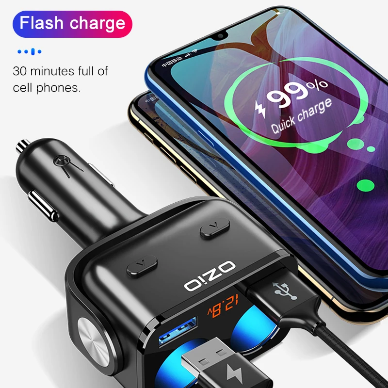 Автомобильный прикуриватель 12 в 24 USB зарядное устройство QC 3 0 быстрая зарядка