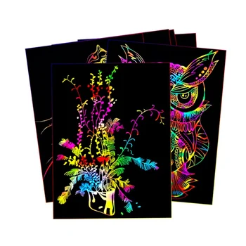 

10Pcs Rainbow Scratch Drawing Paper Art Scratch Painting Children's Diy Hand-painted Magic Graffiti