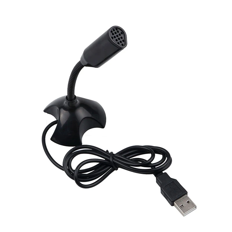 kebidu Adjustable USB Laptop Microphone Mini Studio Speech Microphone Stand Mic With Holder for Desktop PC High Quality 3