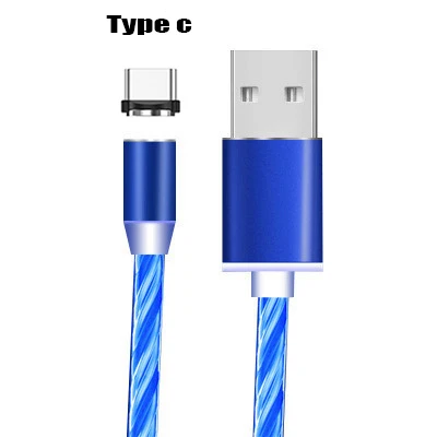 Светодиодный магнитный кабель Micro USB для быстрой зарядки, кабель usb type C для iphone 11 Pro Max, huawei P30 Pro, волшебный светильник, кабель для зарядки - Цвет: colour 11