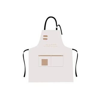 

Leather Apron Waterproof Oil-Resistant Creative Apron for Kitchen Restaurant Cooking Baking Milktea Shop Gardening Bookstore Bar