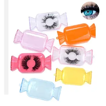 

Wholesale Eyelash Packaging cases Bulk Candy Shape colors acrylic false lashes case Portable Clear storage box Hot sale
