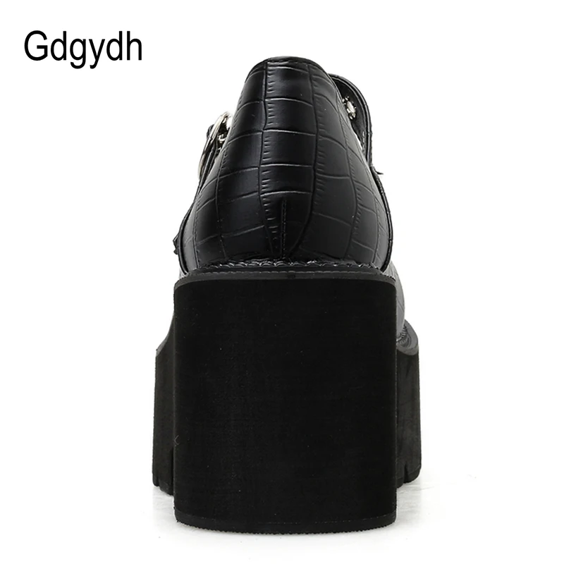 Gdgydh/ г., новые весенние туфли мэри джейн на платформе женские черные водонепроницаемые туфли-лодочки с круглым носком на массивном каблуке Повседневная Рабочая обувь
