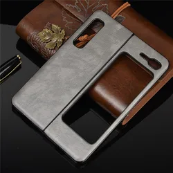 Elegant Litchi Skin PU Leather Book Cover for Samsung Galaxy Fold Series (Gray)