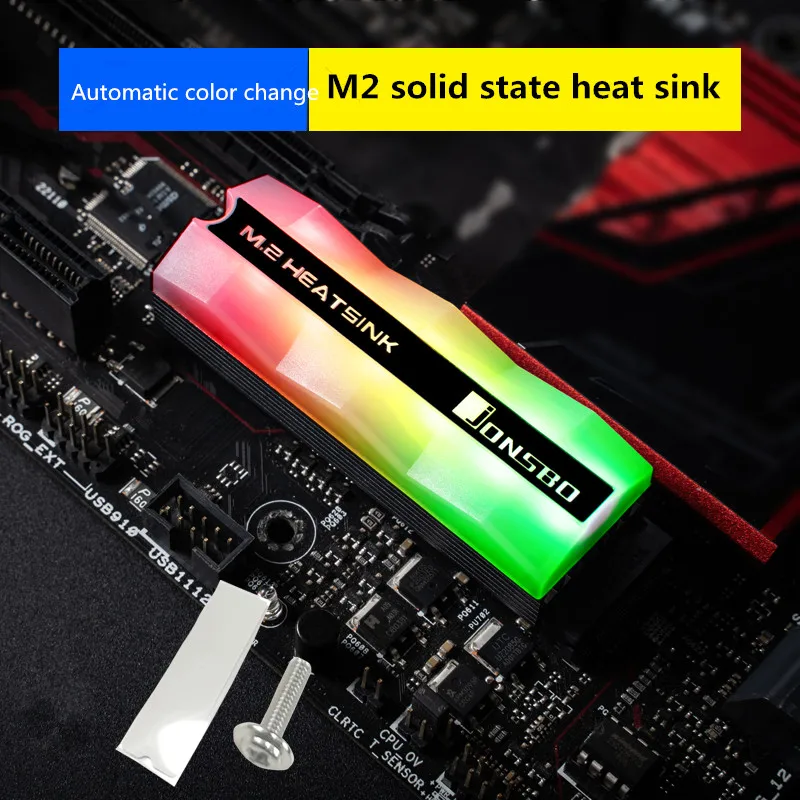

M2 solid state heat sink M.2 hard disk radiator vest 2280 color 3P automatic color RGB color