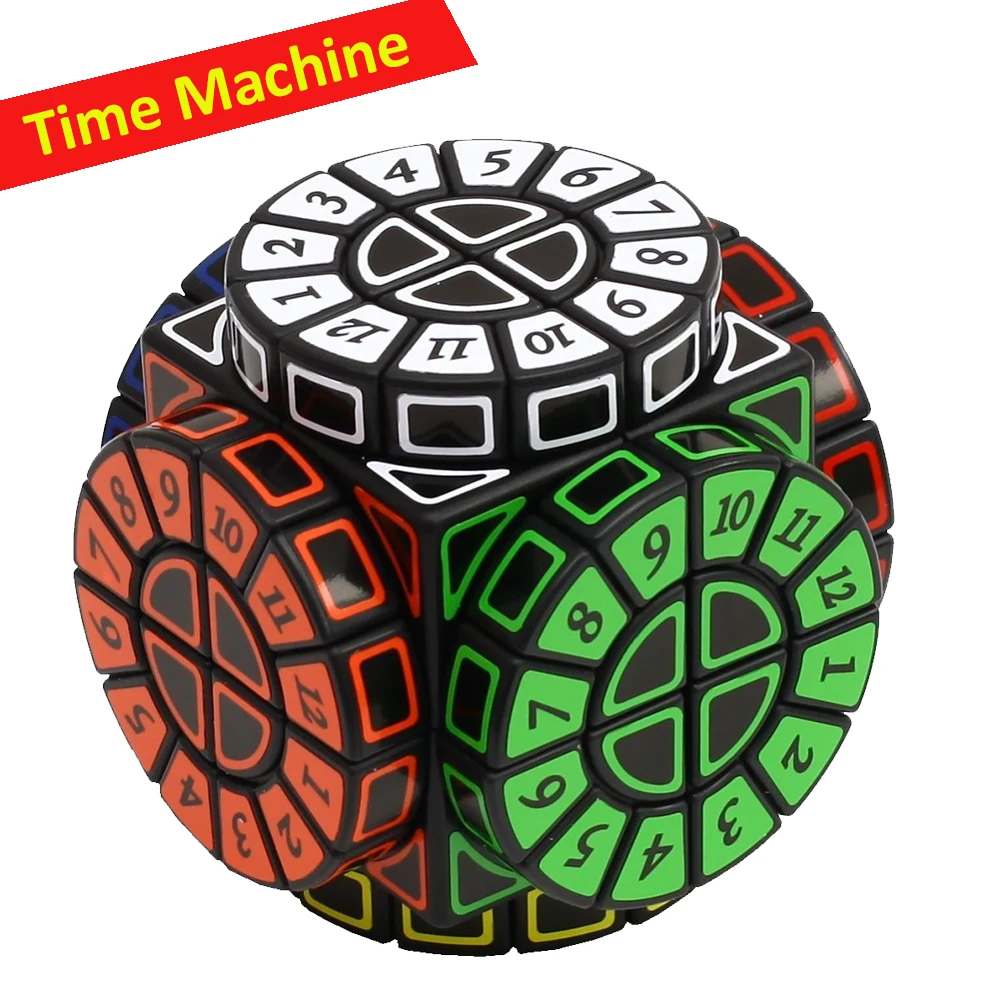 Machine de temps officielle cube magique autocollants noirs 2x2 temps machine numérique cubo magico puzzle créatif enfants jouets avec des chiffres