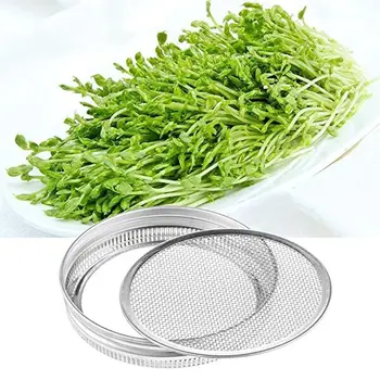 

4Pcs Stainless Steel Sprouting Jar Lids with 2 Bracket Stands for Wide Mouth Mason Sprout Jars Germinator Grow Organic Broccoli