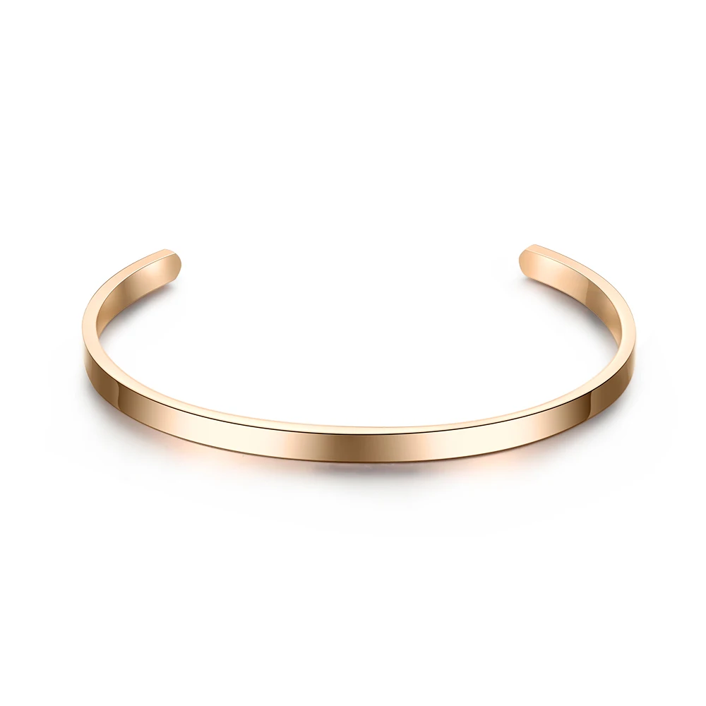 GAGAFEEL, простой индивидуальный браслет для мужчин и женщин, модный браслет из нержавеющей стали, сделай сам, ювелирные изделия, прекрасные подарки, унисекс, персонализированный браслет - Окраска металла: rose gold
