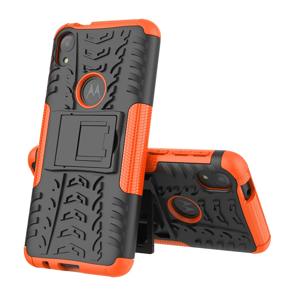 Для Motorola Moto E6 G7 Z4 Play G7 Plus G7 power Case жесткий пластиковый мягкий силиконовый гибридный бронированная подставка PC+ TPU чехол