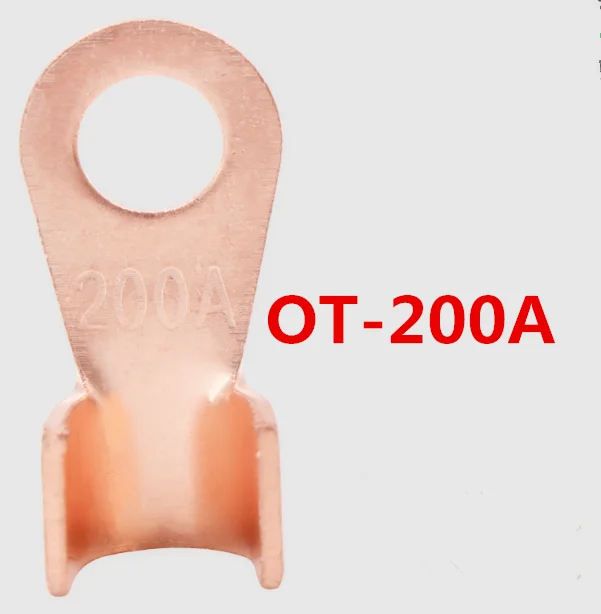 

10pcs/lot OT-200A 10.2mm Dia Red Copper Circular Splice Crimp Terminal Wire Naked Connector for 16-35 Square Cable Free Shipping