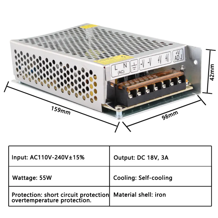 Трансформаторы освещения 18 V 2A 3A 5A 10A 20A источник питания 18 V вольт блок питания адаптер alimation 220v to 12v светодиодный драйвер