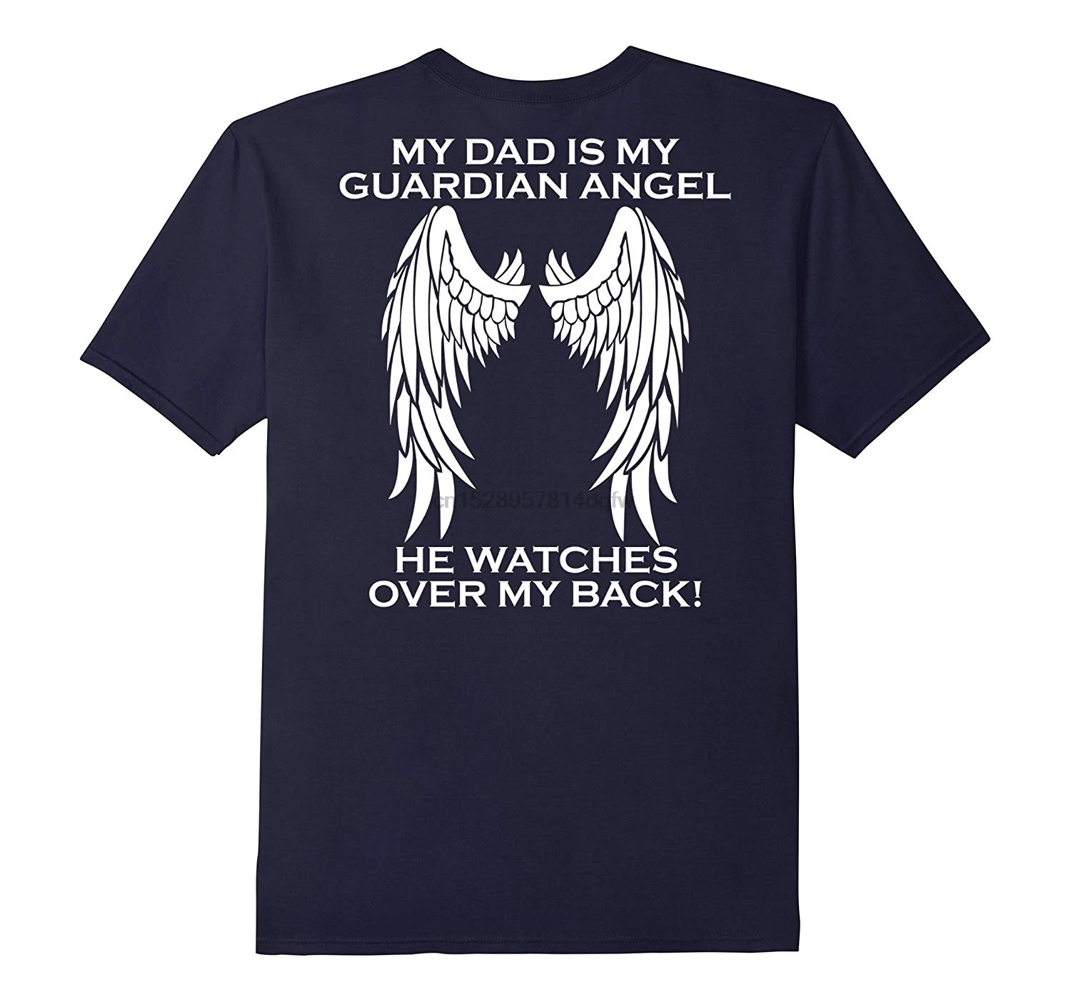 Мужская футболка My Dad is my guardian angel He watches over back t-shirt-RT женские и мужские футболки |