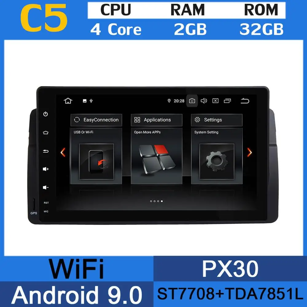 " Android 9,0 PX6 4 Гб+ 64 ГБ Автомобильный мультимедийный радио gps плеер для BMW 3 серии E46 M3 318 320 325 Rover 75 MG ZT CarPlay DSP ADAS - Цвет: 4Core 2G RAM 32G BM