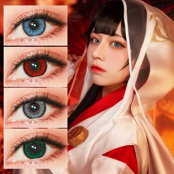 

UYAAI Official Love Words Series Halloween Color Contact Lenses Anime Lenses Cosplay Cosmetics For Blue Eyes 2pcs(1Pair) Yearly