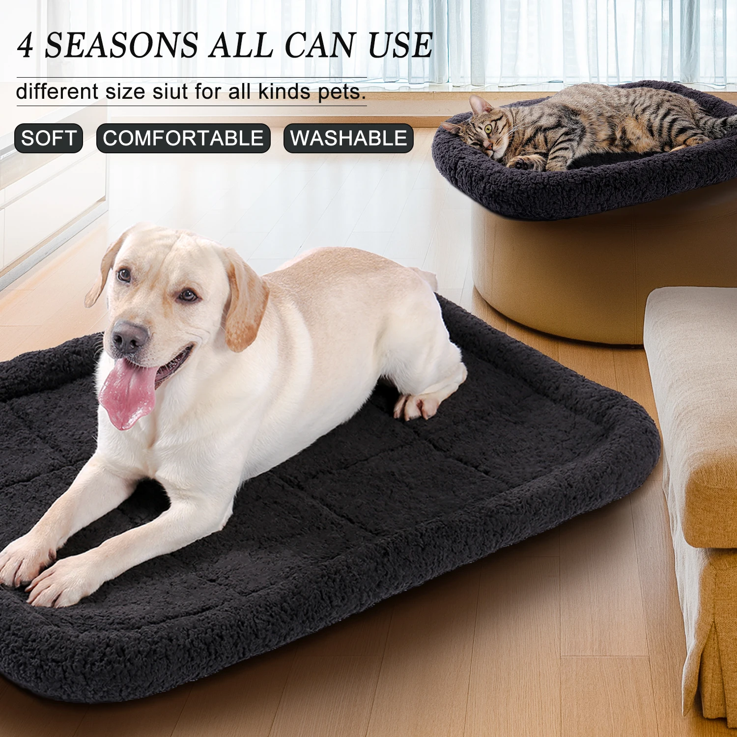 5 Szie Large "Pad Super Soft Sherpa Cassa Cuscino Cane E Pet Bed Kennel Club Cassa Mat