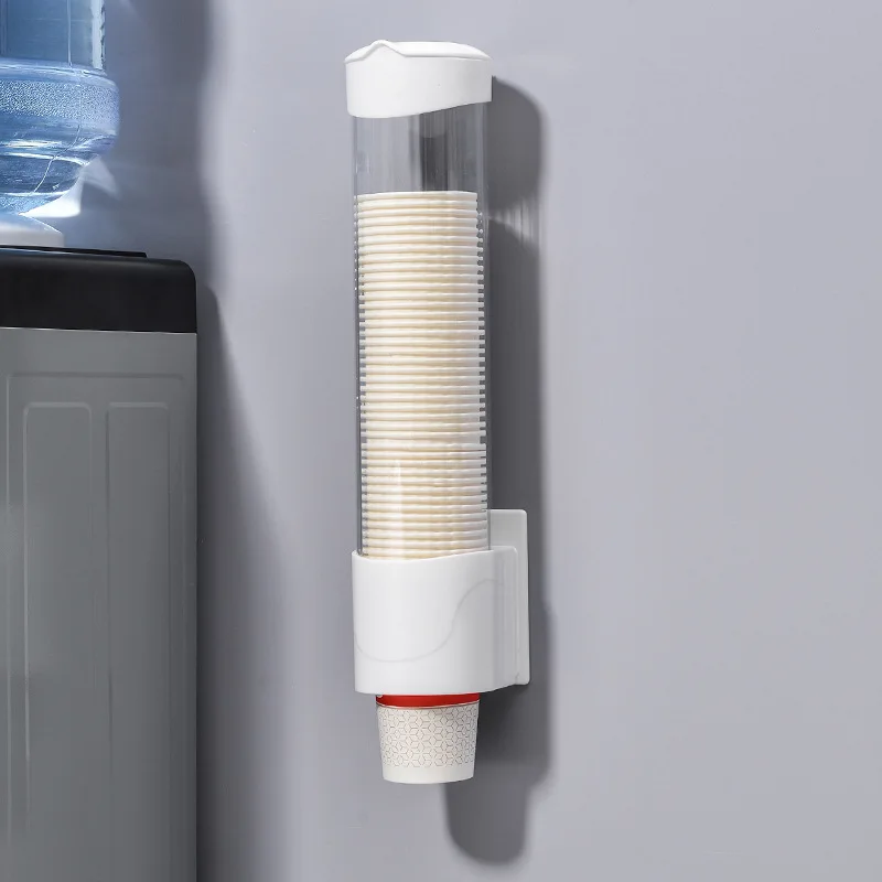 Cup Storage Holder Paper Cup Dispenser Disposable Paper Cups Dispenser Plastic Cup Holder for Water Dispenser Wall Mounted Automatic Cup Storage Rack Cups Container