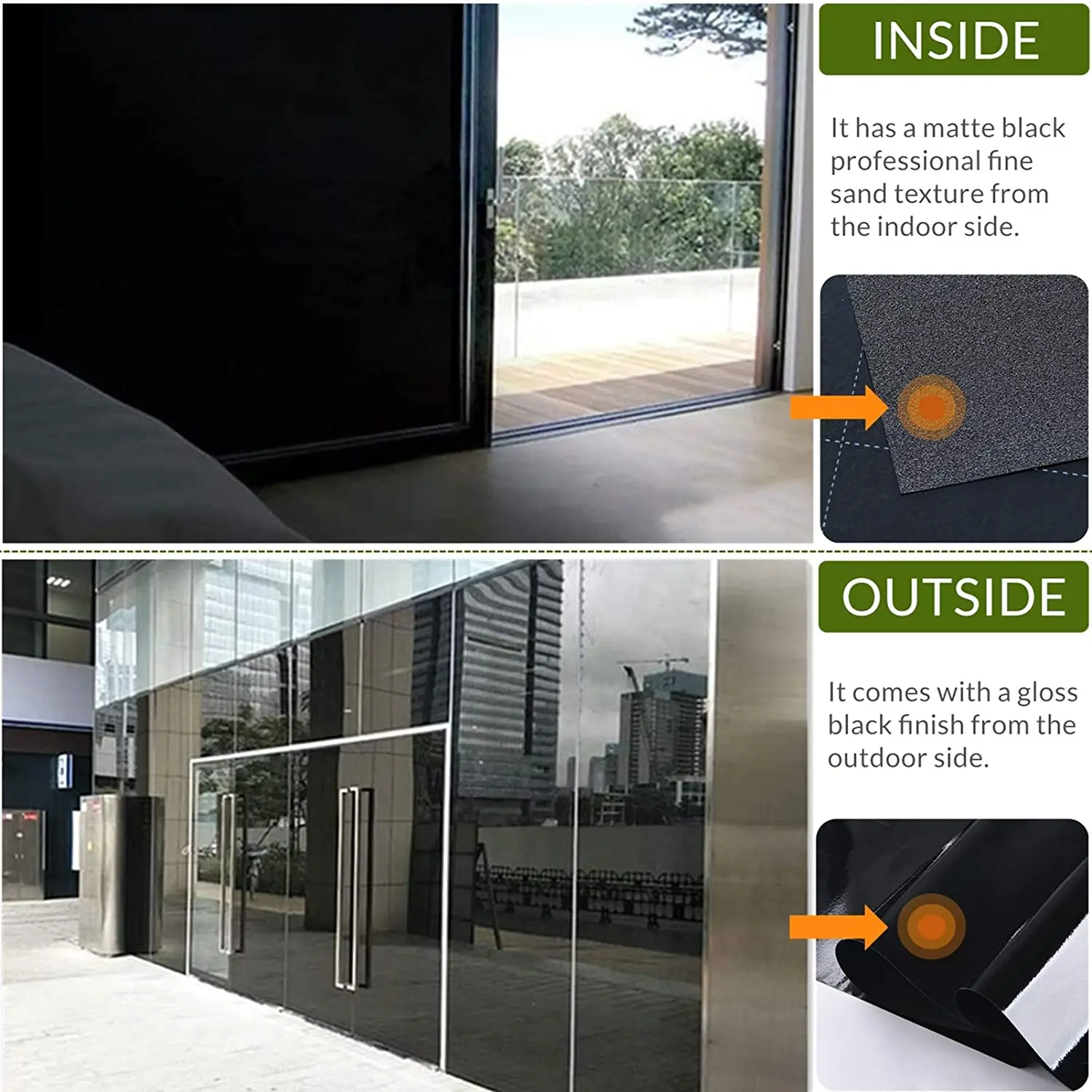 Static Cling Total Blackout Window Film Privacy Room Darkening Tint Black Cover 