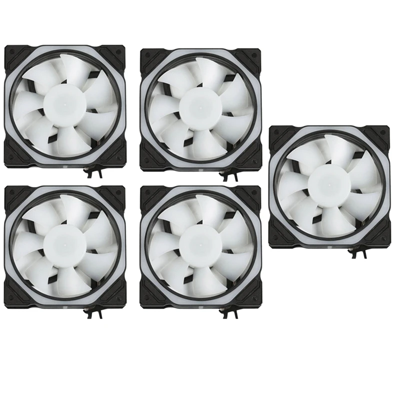 4 Pin 120mm Cool Fan Computer Solar Eclipse External Interntl RGB Silent with Controller for Pc Cooling 5 Pack | Электроника