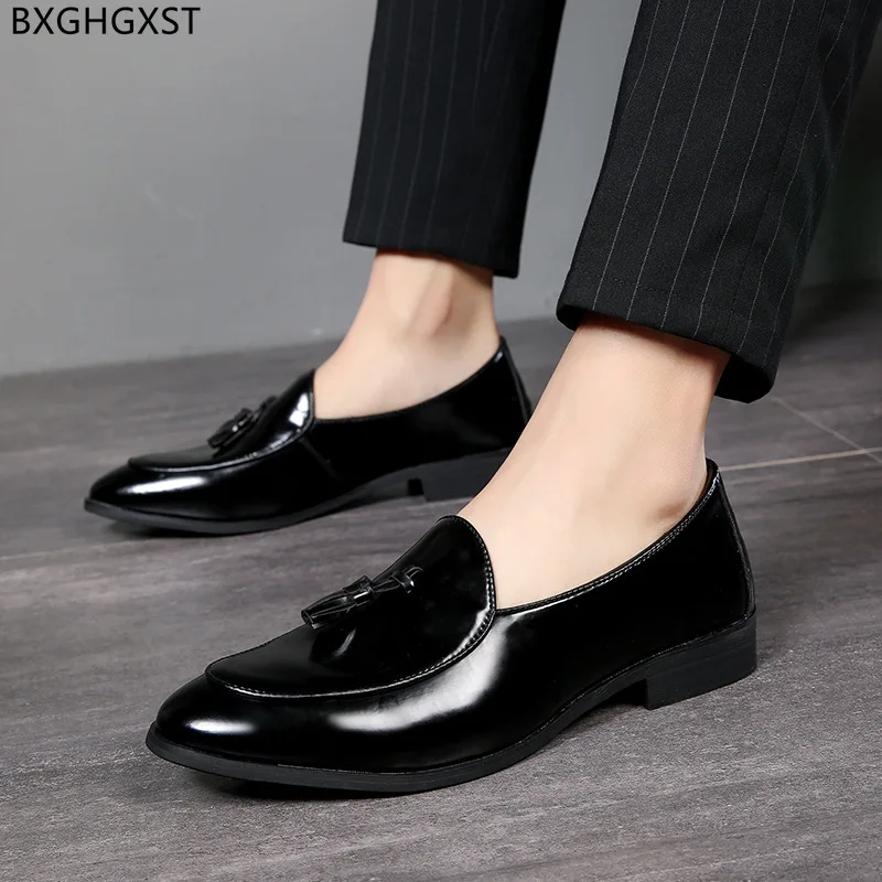 

Black Mens Dress Shoes Loafers Formal Leather Shoes Men Classic Designer Men Wedding Shoes 2023 Chaussure Homme Zapatos