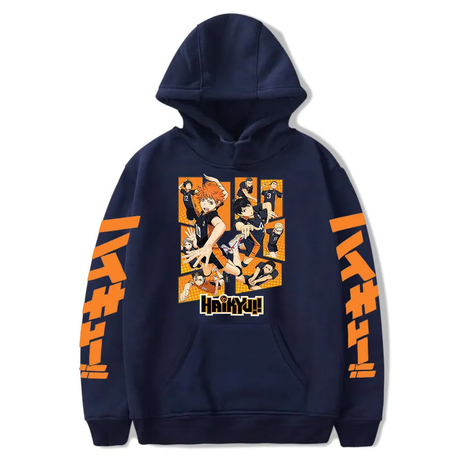 Anime Haikyuu Hoodies Sweatshirts Men/women Karasuno Fly High Graphic Streetwear Pullover Winter Warm Unisex Anime Sweatshirts