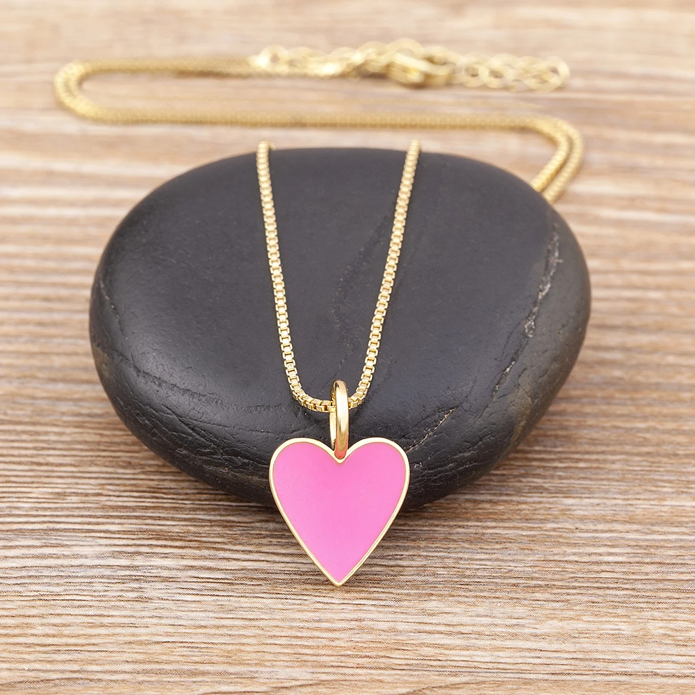 Gold Heart Necklaces 14k Gold Necklace for Women Girls Cute Dainty Necklace  Cubic Zirconia Love Necklace Bling Jewelry Women Mothers Day Gifts Hip Hop