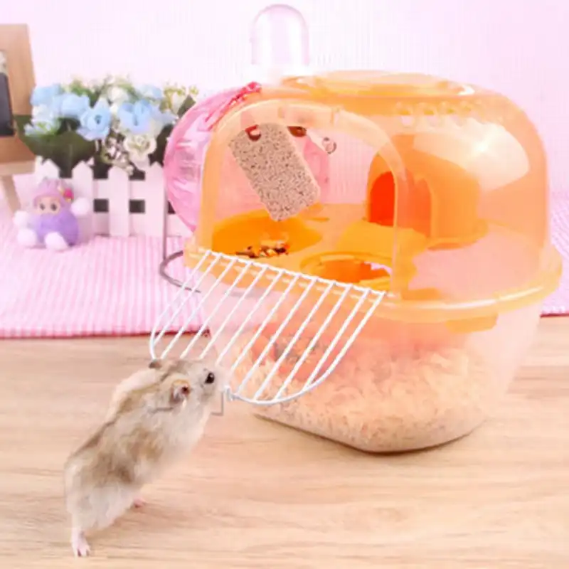 orange hamster cage
