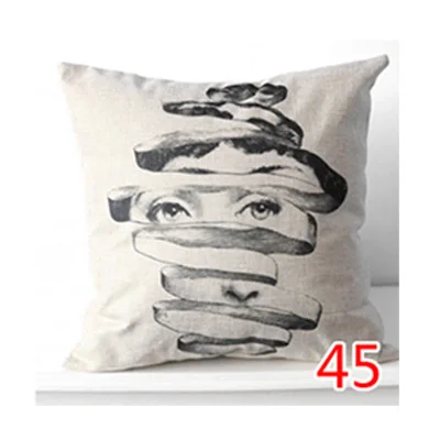Винтаж rosenthal Piero fornasetti Подушка Красота уход за кожей лица Хлопок и лен с принтом подушки с сердцевина из хлопчатобумажной пряжи автомобиля офис диван наволочка подушки для дома - Color: 9
