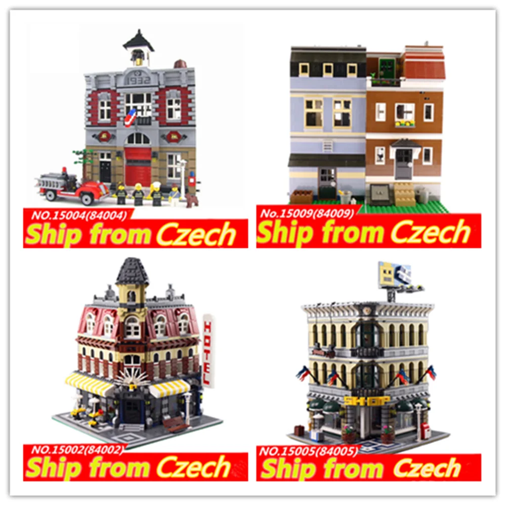Корабль из чешского 15004 15009 15005 15002 CITY Street Creator 10211 10182 10224 10197 строительные блоки кирпичный дом игрушка для детей