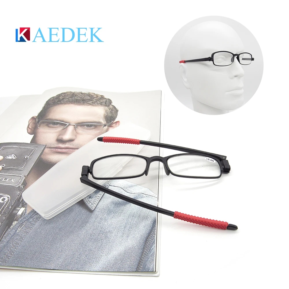 

KAEDEK 2020 New Unisex Reading Glasses Men Women Clear Lens elastic Computer Folding Eyeglasses For Sight 360 degree rotating