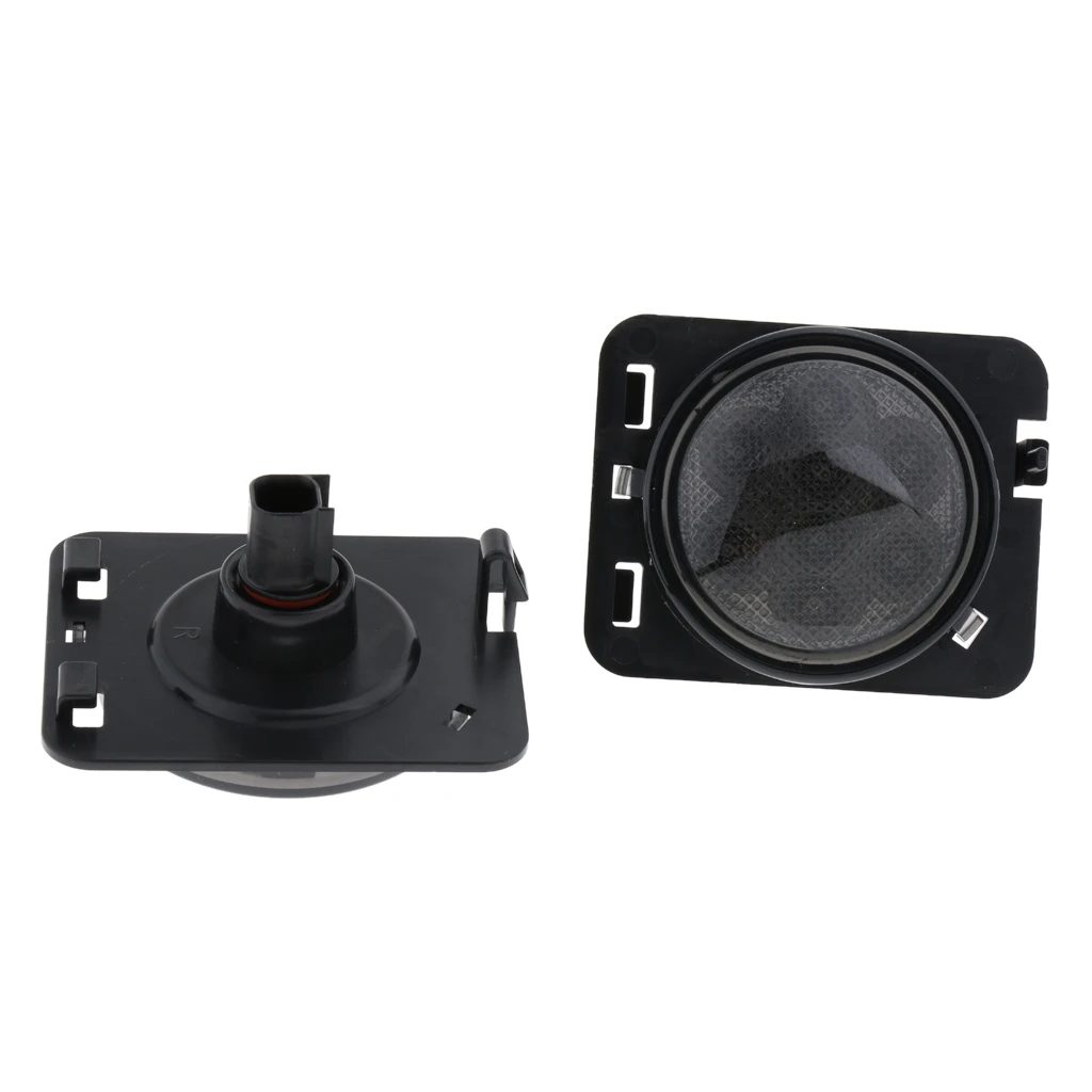 Pair LED Turn Signal W/ Fender Side Light Smoke Lens for 07-17 Jeep Wrangler