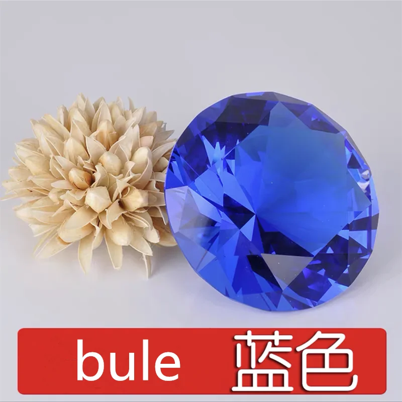 80mm color Clear Crystal Diamond Shape Paperweight Glass Gem Display Ornament Wedding Home Decoration Art Craft Material Gift | Дом и сад