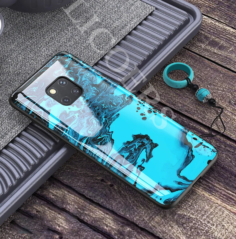 Для huawei mate 20 Pro mate 20 чехол 6D изогнутый закаленное Стекло Мраморный чехол для телефона huawei mate 20 Pro Чехол Funda