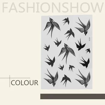 

1 Sheet Swallow Bird Design Temporary Tattoo Sticker Paste Tattoos Sticker Fake Tattoo