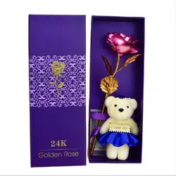 Декор с цветами медведь реквизит эмульивный цветок искусственная фольга из розового золота 6 цветов День святого Валентина фестиваль