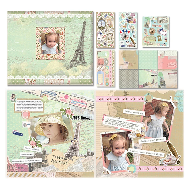 をイーノグリーティングパリエッフェル塔スクラップブックの写真アルバムの誕生日プレゼント Scrapbooking Kits For Girls Scrapbooking Kitalbum Scrapbook Aliexpress