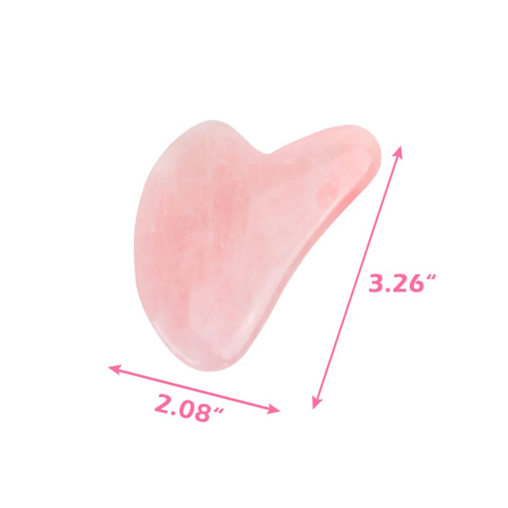 Натуральный розовый кварц Нефритовый камень Guasha массажный инструмент акупунктура спа терапия Gua Sha массажер соскабливающая доска для лица ног тела - Цвет: Heart