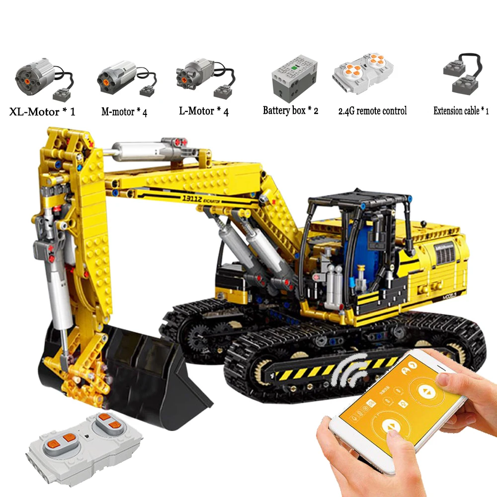 

13112 Technic Excavator Car Engineering Motor Machnical digger Model Kit Building Blocks Bricks Gifts Toys 8043