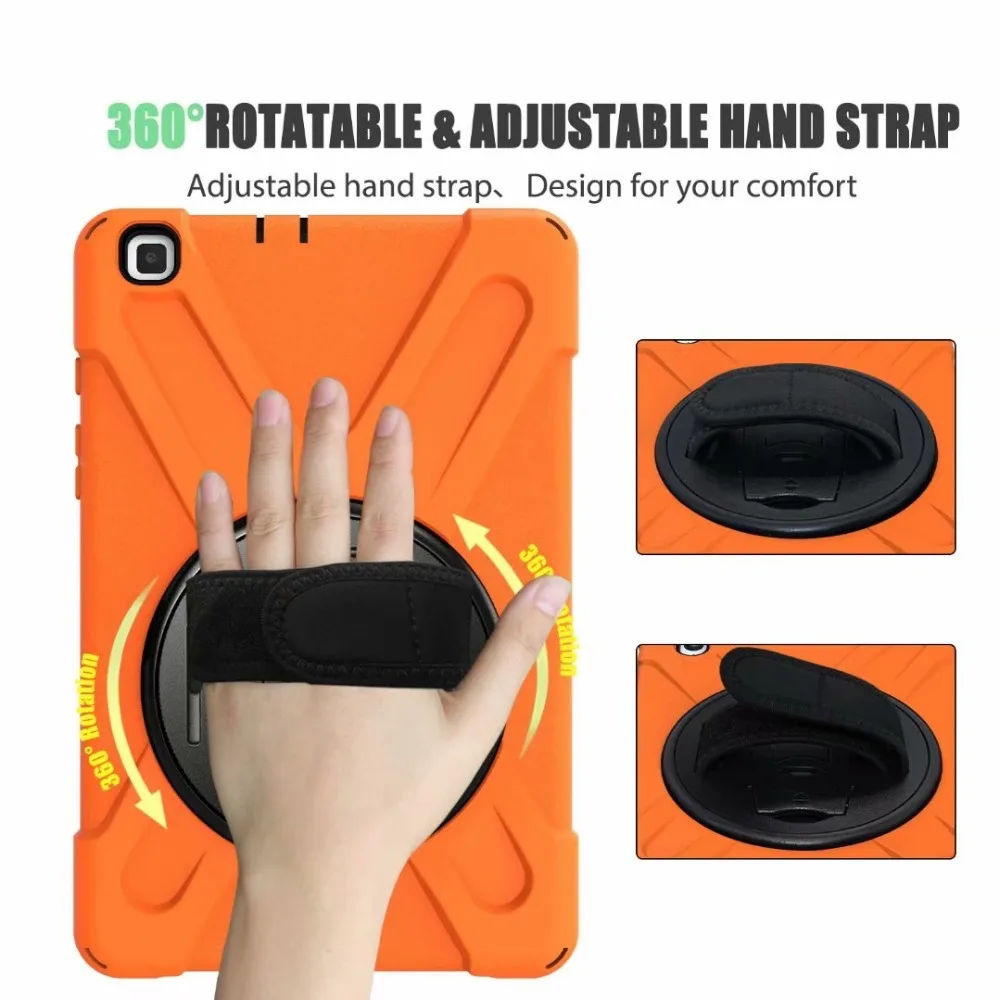 Funda противоударный Heavy Duty с наручные Ремешки чехол для Samsung Galaxy Tab A 8,0 T290 T295 T297 SM-T290 SM-T295 крышка+ подставка для ручек