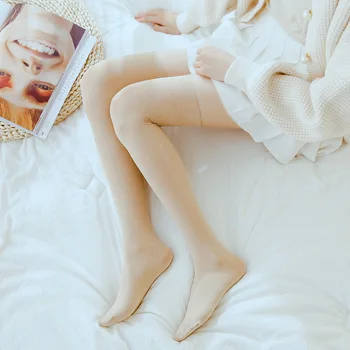 

2020 New Fashion Women's Long Socks Over the Knee Length Socks Japanese Harajuku Style Solid Socks Colleage Style Long Socks