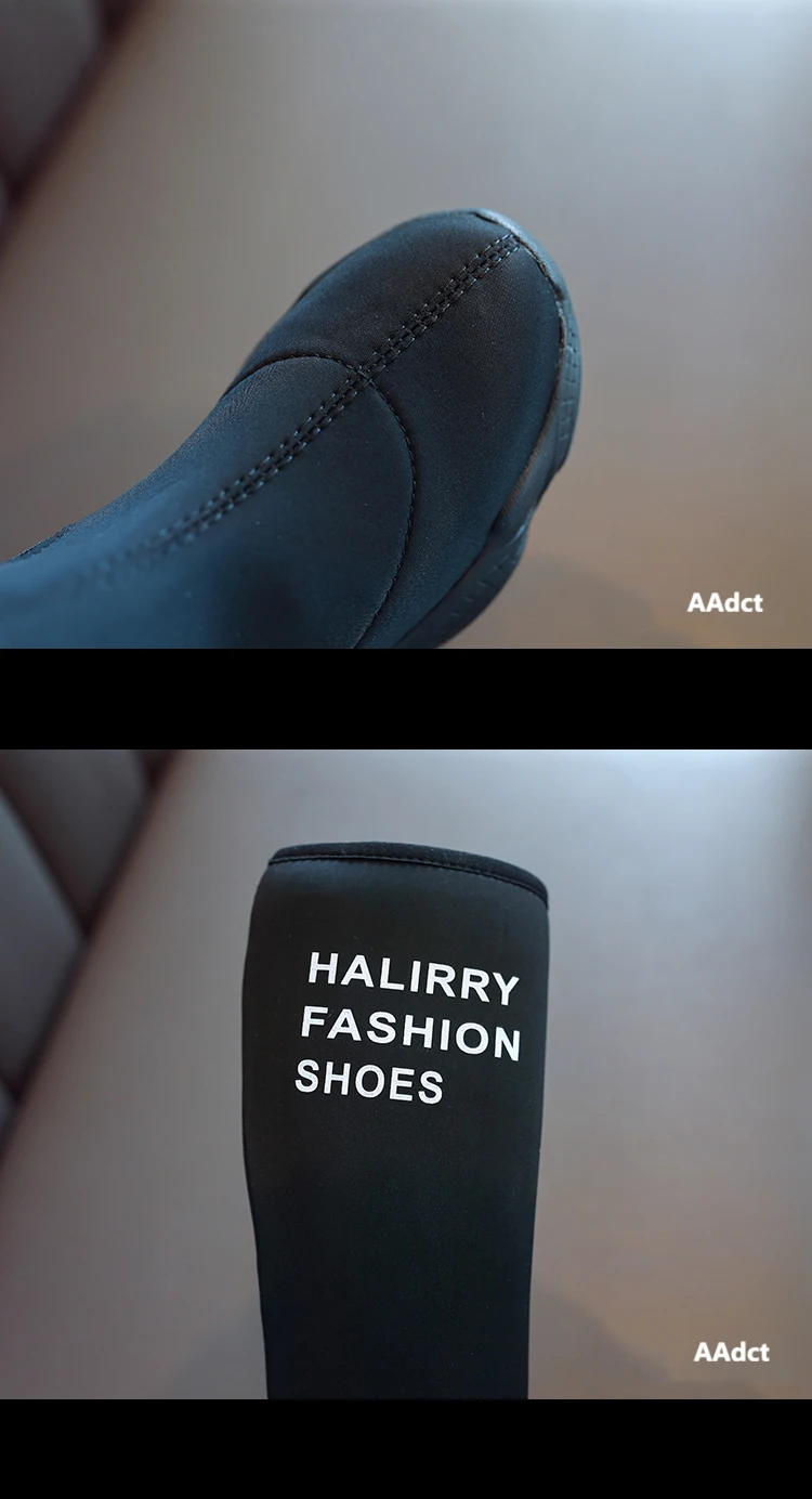AAdct/; черные высокие сапоги для девочек; Новые Модные осенние детские высокие сапоги для девочек; брендовая Высококачественная детская обувь