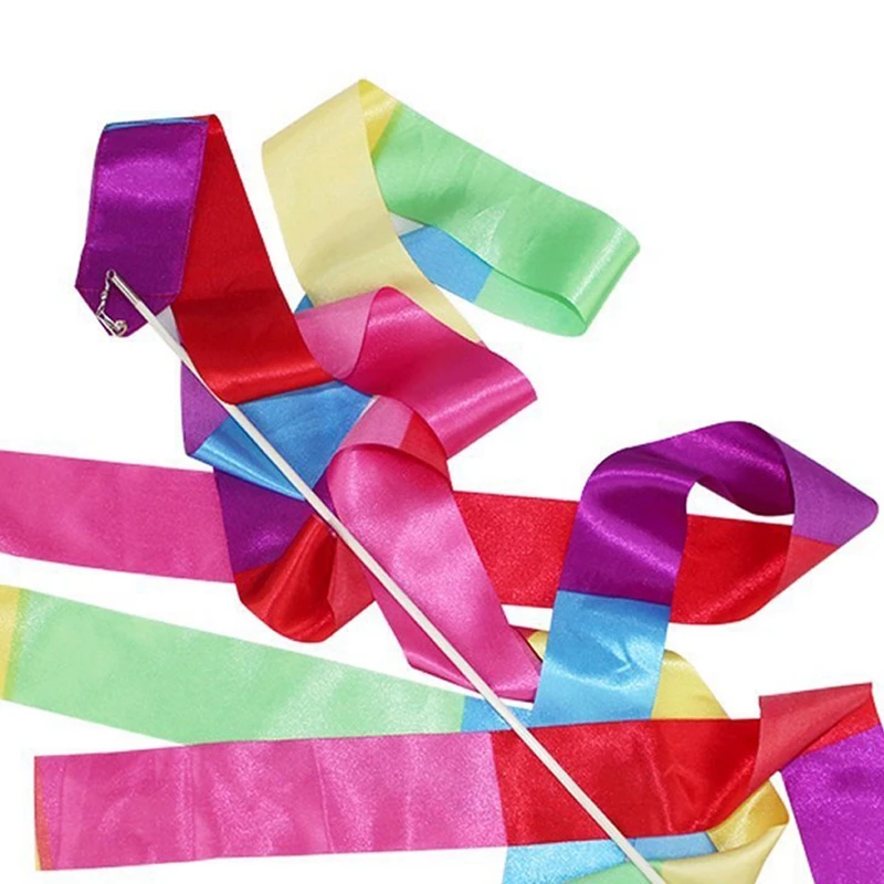 4m Gym Dance Ribbon Rhythmic Art Gymnastic Streamer Twirling Rod Stick