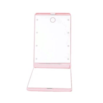 

LED Portable Makeup Mirror Two Fold Makeup Mirror Portable Mirror 8 Led Luminous Mirrors