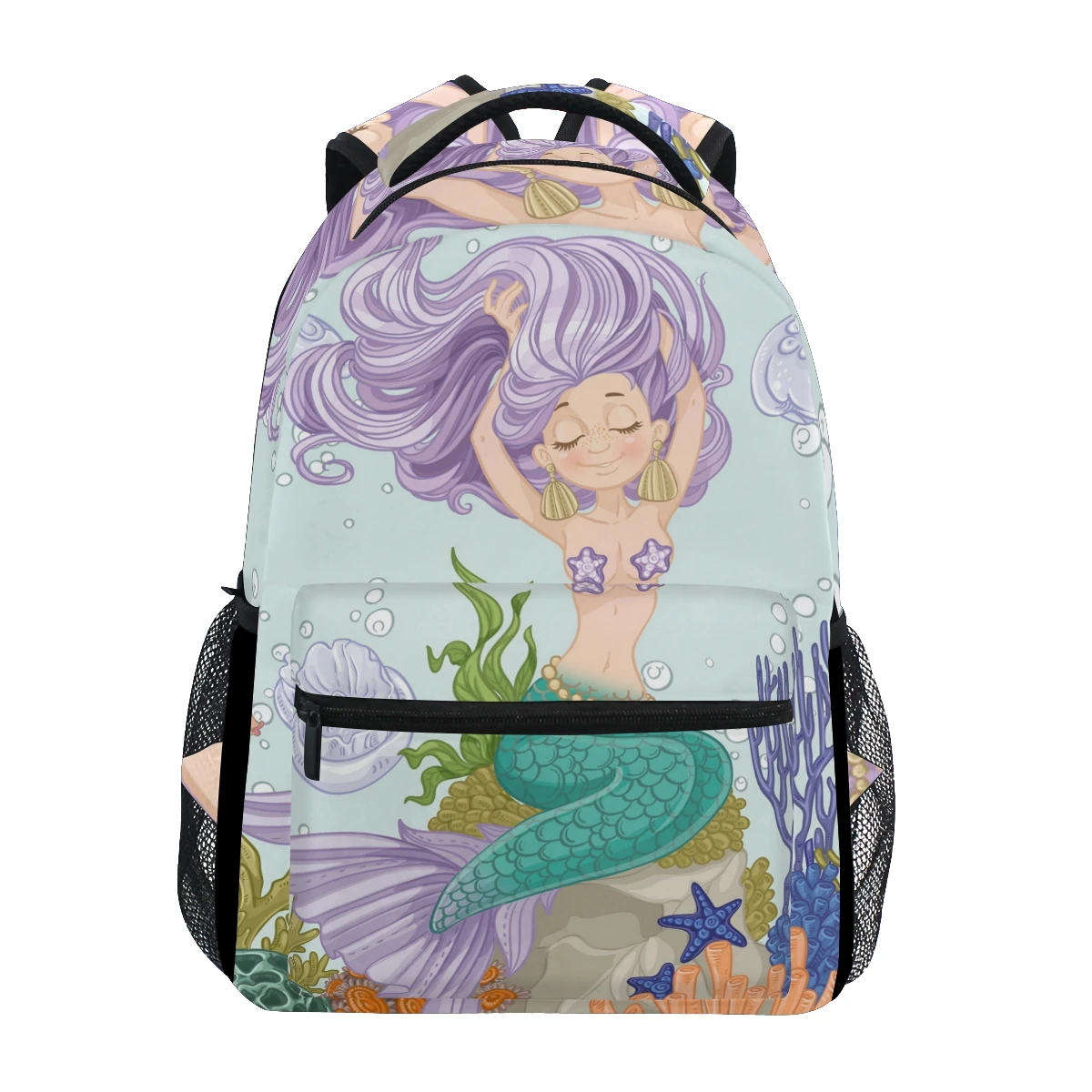 ALAZA Women Tote Handbag Colorful Mermaid Tail Large Top Handle Shoulder Bags 