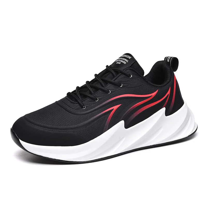 Damyuan повседневные кроссовки для мужчин кроссовки Мужская мода сетка дышащая подошва кроссовки Zapatillas Deportivas Hombre - Цвет: Black Red